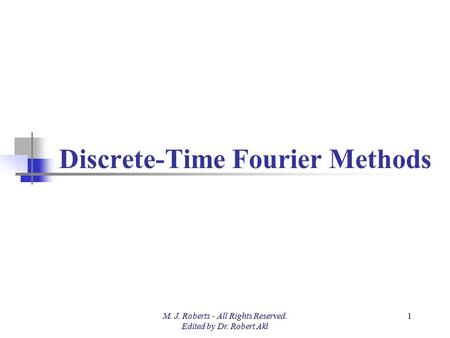 Discrete-Time Fourier Methods