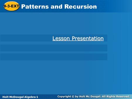 Patterns and Recursion