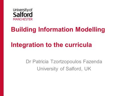 Building Information Modelling Integration to the curricula