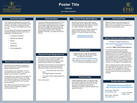 Poster Title Authors Biomedical Communications About this template