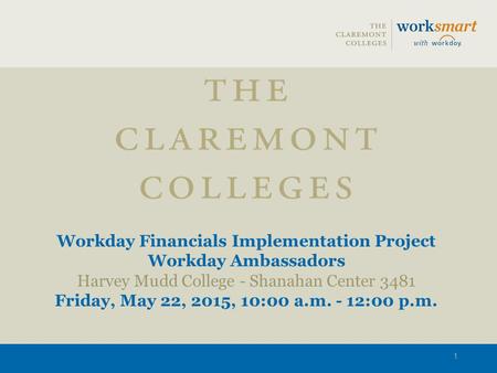 Workday Financials Implementation Project