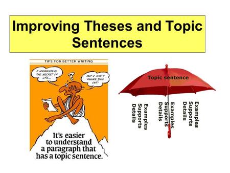 Improving Theses and Topic Sentences