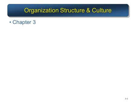 Organization Structure & Culture