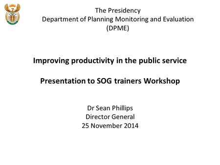 Improving productivity in the public service