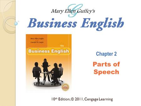 10 th Edition, © 2011, Cengage Learning Chapter 2 Parts of Speech.