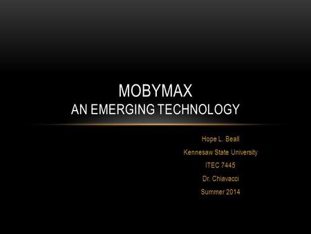 MobyMax An Emerging Technology