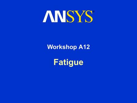 Workshop A12 Fatigue.