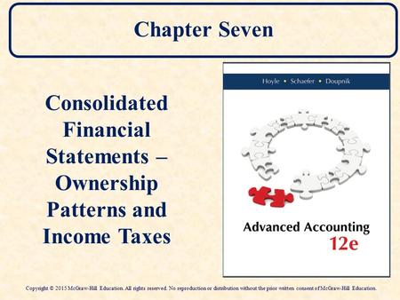 Chapter Seven Consolidated Financial Statements – Ownership Patterns and Income Taxes Consolidated Financial Statements – Ownership Patterns and Income.