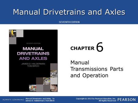 6 Manual Transmissions Parts and Operation.