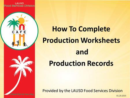 Production Worksheets