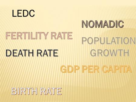 LEDC NOMADIC FERTILITY RATE POPULATION GROWTH DEATH RATE