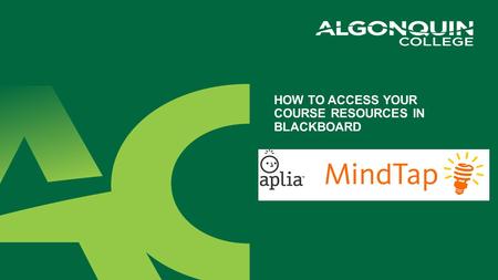 How to access your course resources in blackboard