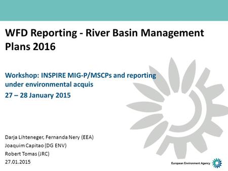 WFD Reporting - River Basin Management Plans 2016
