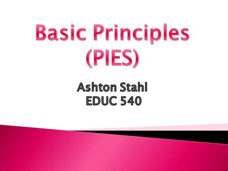 Basic Principles (PIES)