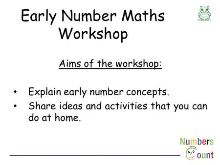 Early Number Maths Workshop