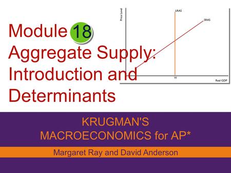 Module Aggregate Supply: Introduction and Determinants KRUGMAN'S MACROECONOMICS for AP* 18 Margaret Ray and David Anderson.