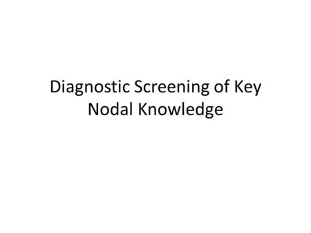 Diagnostic Screening of Key Nodal Knowledge Timestables AssessmentKey Nodes AssessmentMental Numeracy Strategies Assessment Name:Student ID number: Example.