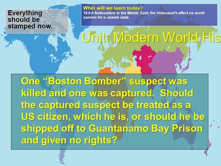 One “Boston Bomber” suspect was killed and one was captured. Should the captured suspect be treated as a US citizen, which he is, or should he be shipped.