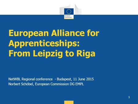 European Alliance for Apprenticeships: From Leipzig to Riga