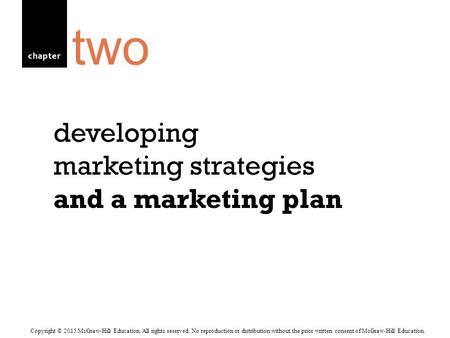 developing marketing strategies and a marketing plan