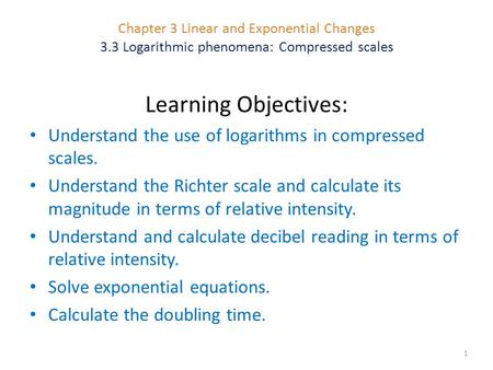 Chapter 3 Linear and Exponential Changes 3