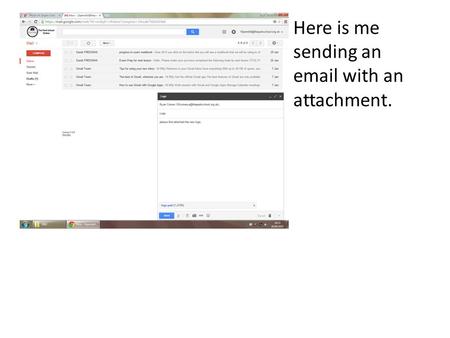 Here is me sending an email with an attachment.. Here is proof that I have compressed and made a back up zip folder for R002.