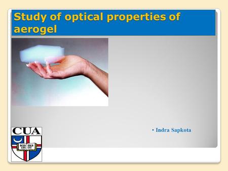 Study of optical properties of aerogel