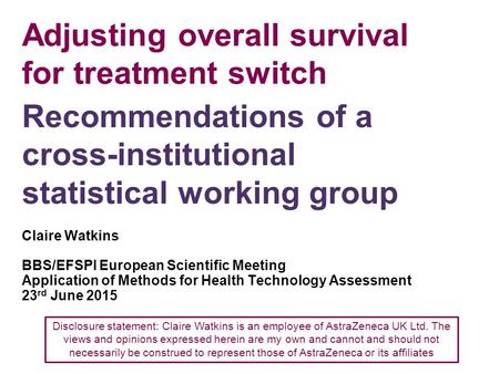 Adjusting overall survival for treatment switch
