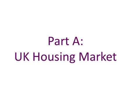 Part A: UK Housing Market