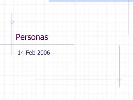 Personas 14 Feb 2006. Personas Developed by Alan Cooper A user archetype used to help guide decisions about product features, navigation, and visual design.