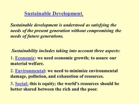 Sustainable Development.