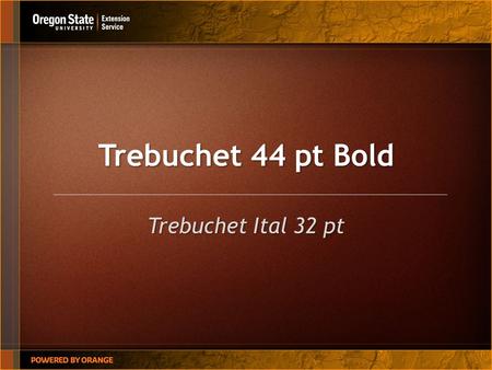 Trebuchet 44 pt Bold Trebuchet Ital 32 pt. Trebuchet Bold 32 Point Section Header Trebuchet Bold 22 Point Trebuchet 18 Point. Trebuchet 18 Point. Trebuchet.