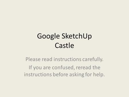 Google SketchUp Castle
