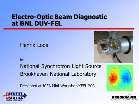 Electro-Optic Beam Diagnostic at BNL DUV-FEL