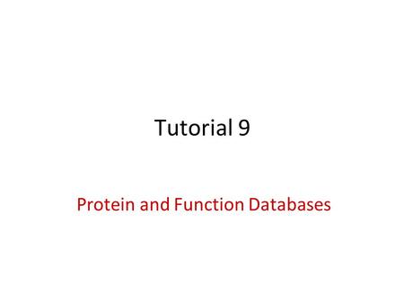 Protein and Function Databases