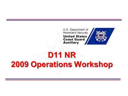 D11 NR 2009 Operations Workshop. Welcome This seminar is designed to be a refresher of basic Surface Operations processes and procedures to promote safety.