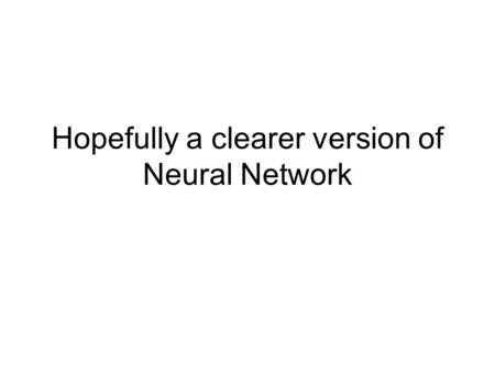 Hopefully a clearer version of Neural Network. With Actual Weights.