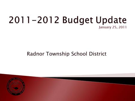 Radnor Township School District January 25, 2011.