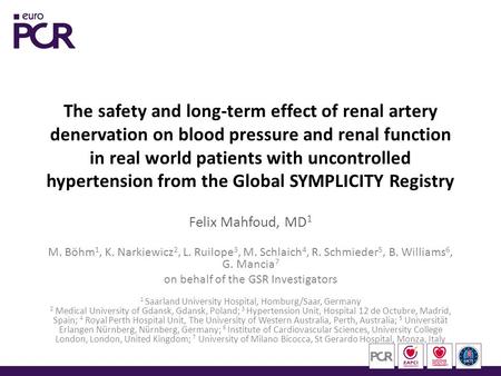The safety and long-term effect of renal artery denervation on blood pressure and renal function in real world patients with uncontrolled hypertension.