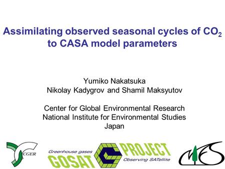 Assimilating observed seasonal cycles of CO2 to CASA model parameters