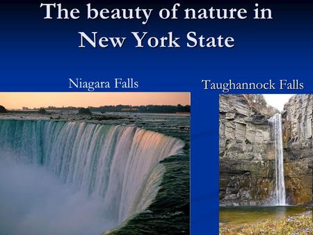 The beauty of nature in New York State Taughannock Falls Niagara Falls.