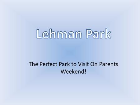 The Perfect Park to Visit On Parents Weekend!. Come, sit, relax and have a family picnic at Lehman Park.