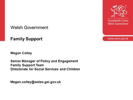 Welsh Government Family Support Megan Colley