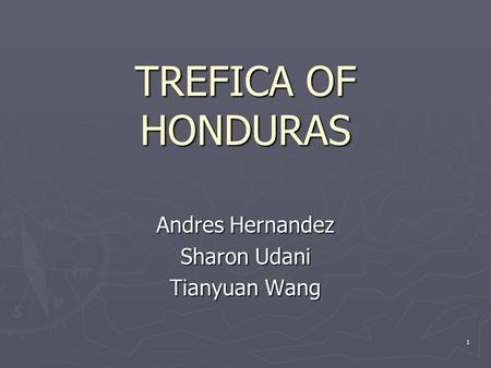 1 TREFICA OF HONDURAS Andres Hernandez Sharon Udani Tianyuan Wang.