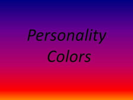Personality Colors.