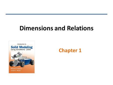 Chapter 1 Dimensions and Relations. Smart Dimensions Click once on a line, and a linear dimension is created: – Depending on where you drag the dimension,