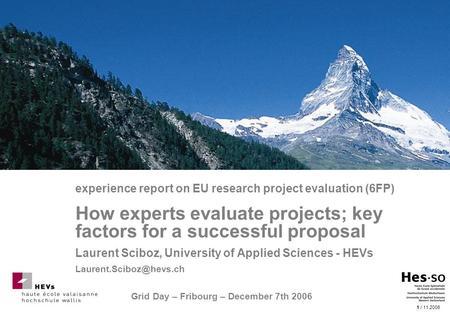 How experts evaluate projects; key factors for a successful proposal