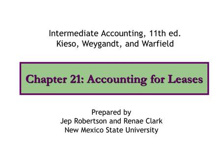 Chapter 21: Accounting for Leases