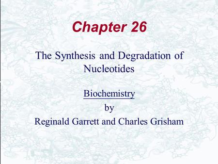 Chapter 26 The Synthesis and Degradation of Nucleotides Biochemistry