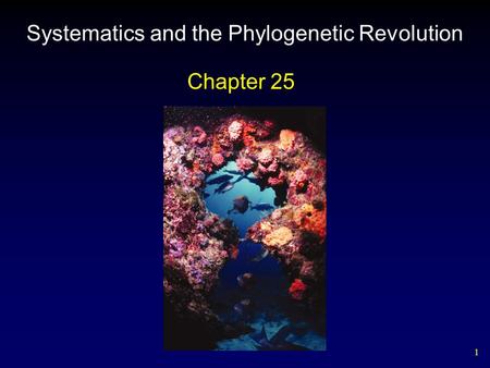 1 Systematics and the Phylogenetic Revolution Chapter 25.